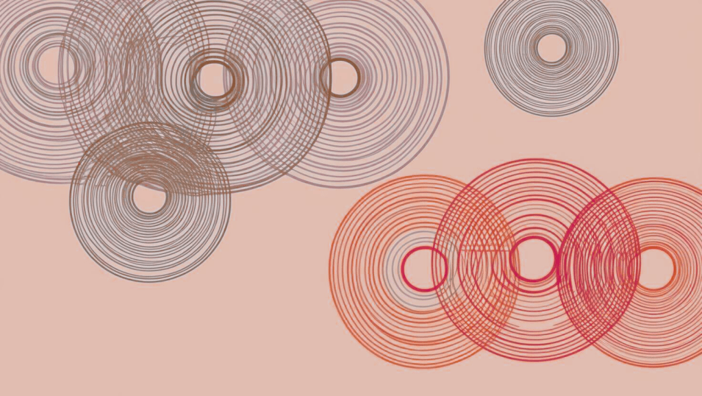 represents a system of several concentric circles overlapping each other